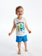 Crew Neck Printed Baby Boy Undershirt and Shorts 2-Piece Set